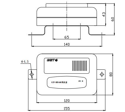 GST-DH9600总线隔离器结构与安装